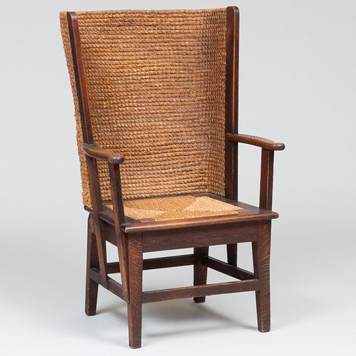SCOTTISH OAK AND RUSH ORKNEY CHAIR41 3bb966