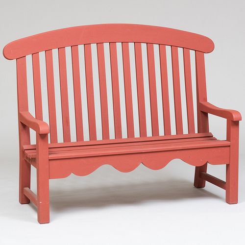 ENGLISH IRON RED PAINTED WOOD GARDEN 3bb96c