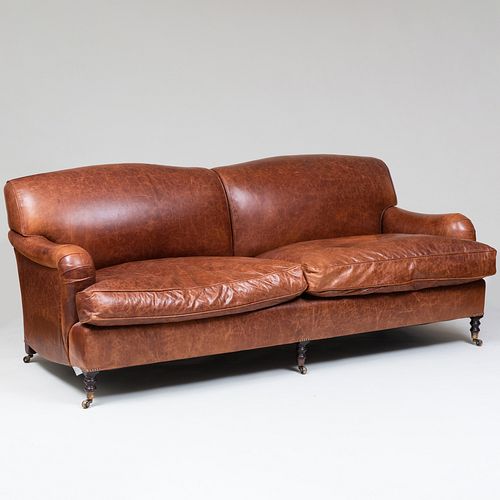 ENGLISH LEATHER UPHOLSTERED TWO SEAT 3bb97b