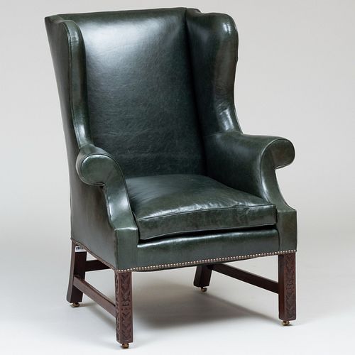 GEORGE III STYLE MAHOGANY AND GREEN