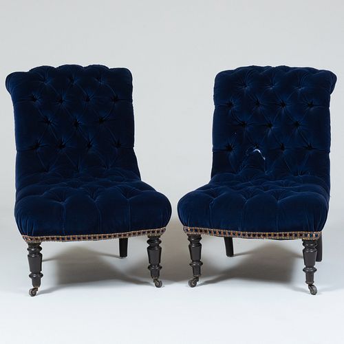 PAIR OF VICTORIAN EBONIZED AND