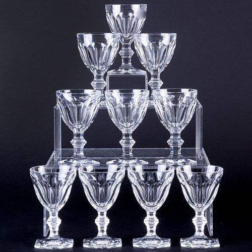 SET OF TEN BACCARAT WINE GLASSESAcid