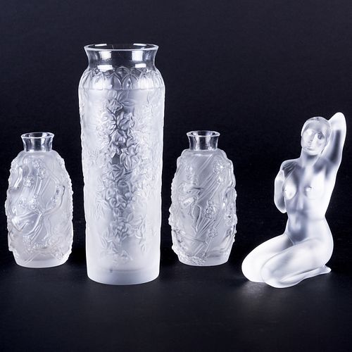 GROUP OF FOUR LALIQUE GLASS ARTICLESSigned 3bb9fa