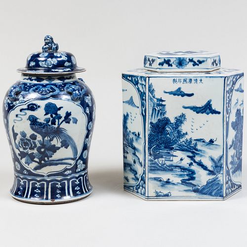 TWO CHINESE BLUE AND WHITE PORCELAIN 3bba0e
