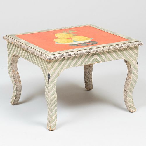 MODERN FAUX PAINTED LOW TABLE WITH 3bba5c