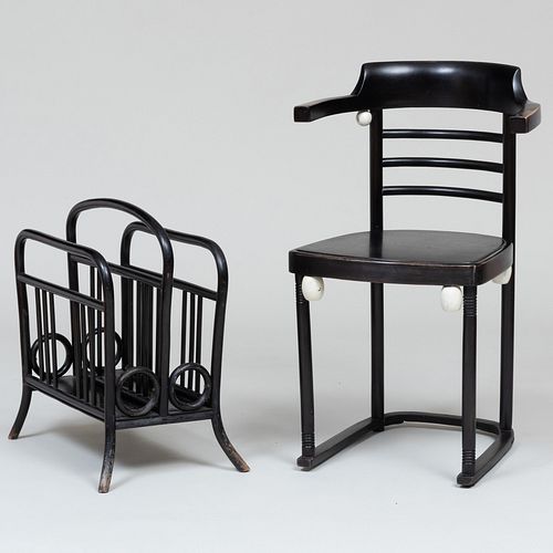 JOSEF HOFFMAN STYLE EBONIZED ARMCHAIRTogether 3bba81