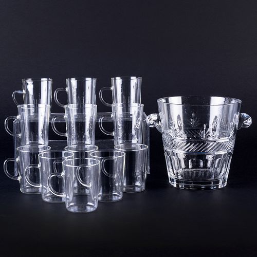 SET OF TEN SCHOTT TEA GLASSES AND