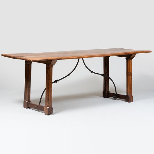 CHARLES II STYLE OAK AND WALNUT