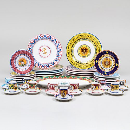 LEOCORNO FAIENCE PART DINNER SERVICEBlack 3bbaa1