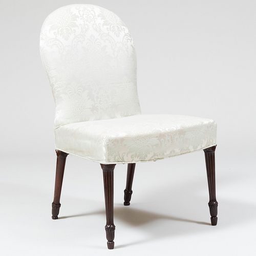 GEORGE III MAHOGANY UPHOLSTERED