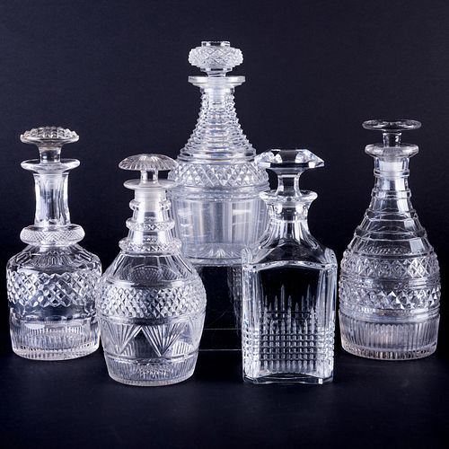 GROUP OF FIVE ENGLISH CUT GLASS 3bbac7