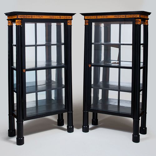 PAIR OF BIEDERMEIER STYLE EBONIZED