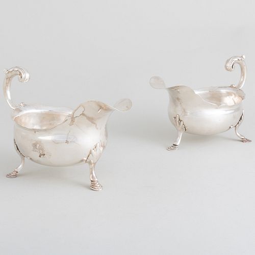 PAIR OF GEORGE III SILVER SAUCE