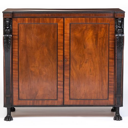 REGENCY MAHOGANY AND EBONIZED SIDE