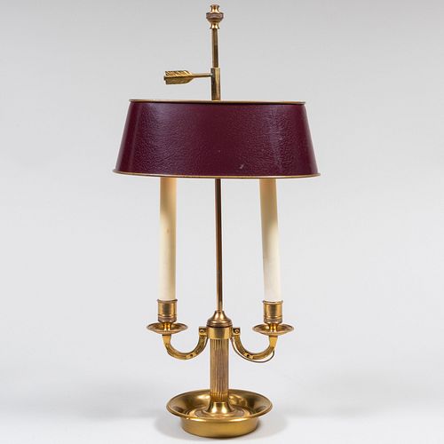 TWO LIGHT BRASS BOUILLOTTE LAMP22 3bbbb6