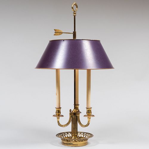 THREE LIGHT BRASS BOUILLOTTE LAMP29 3bbbb8