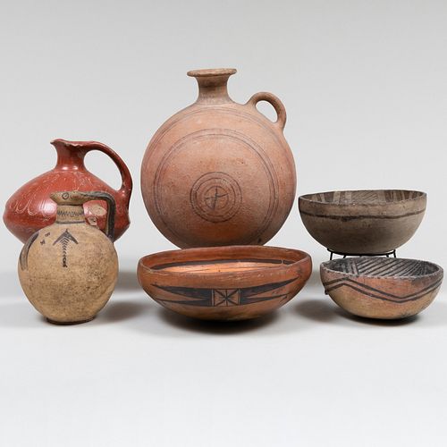 MISCELLANEOUS GROUP OF SIX POTTERY