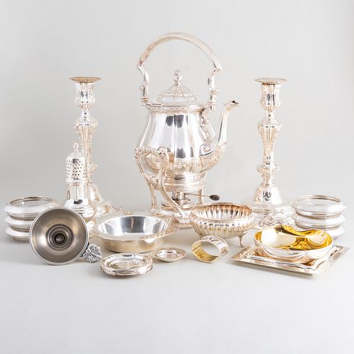 GROUP OF SILVER AND SILVER PLATE ARTICLESComprising:

An