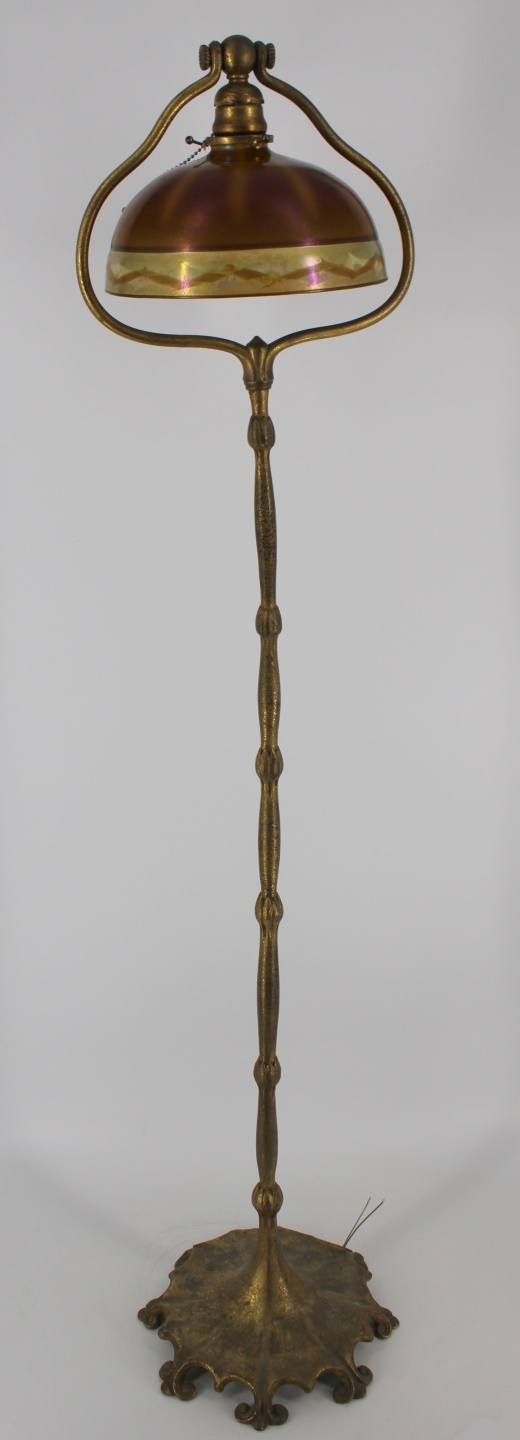 TIFFANY STUDIOS GILT BRONZE HARP