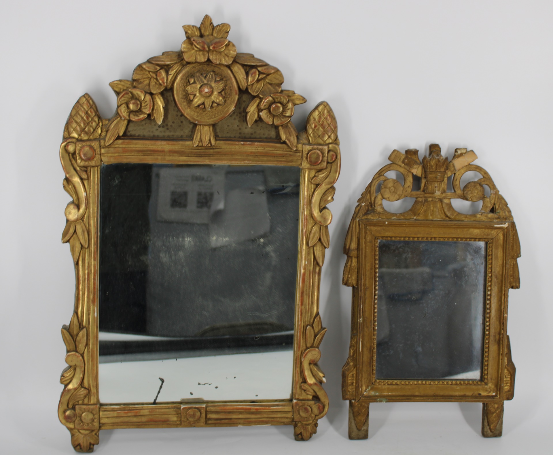 2 ANTIQUE CARVED GILT FRENCH 3bbdcc