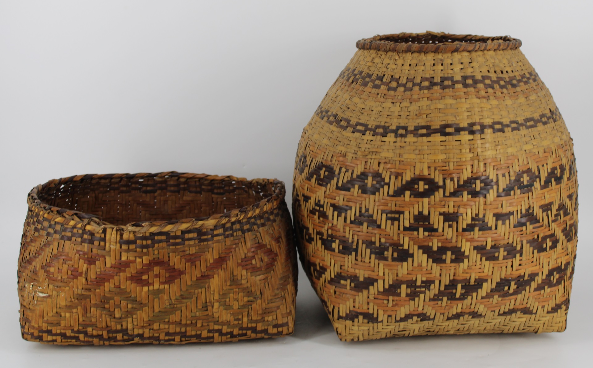 2 CHEROKEE WOVEN BASKETS. From