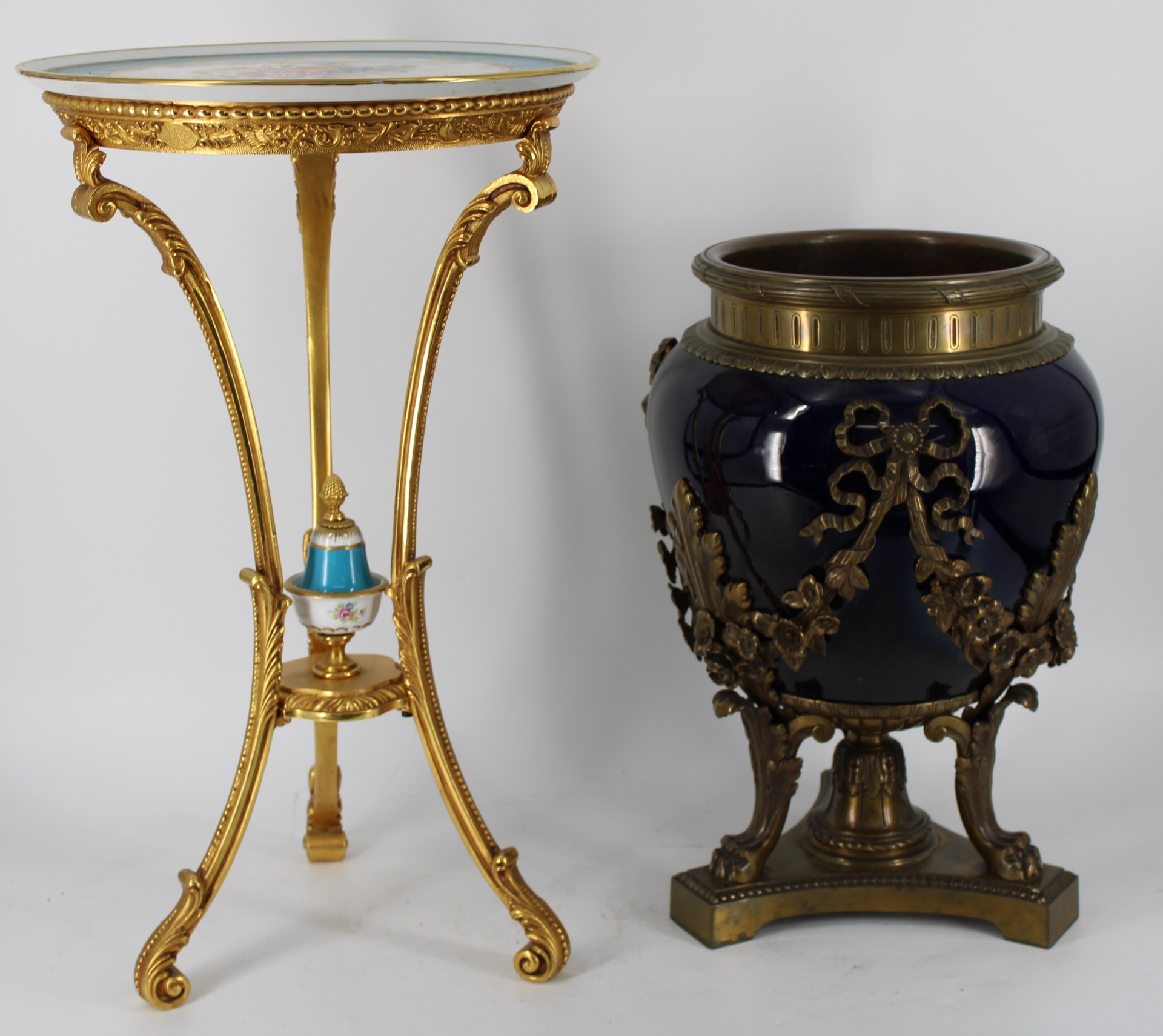 BRONZE / GILT METAL MOUNTED SEVRES