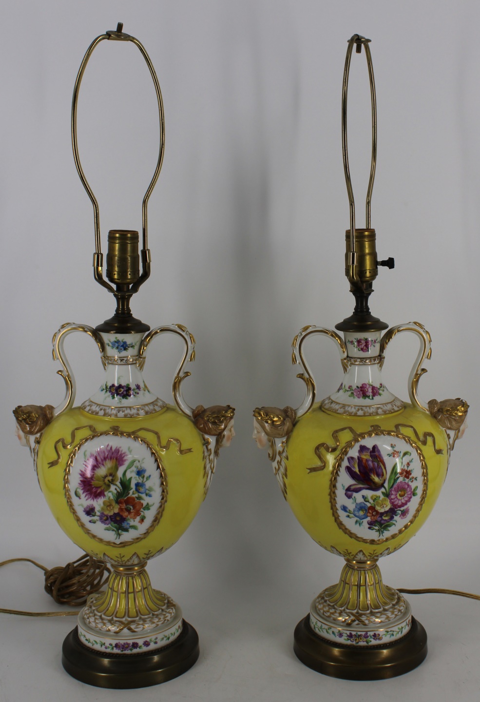 AN ANTIQUE PAIR OF SEVRES STYLE