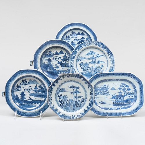 GROUP OF CHINESE EXPORT BLUE AND