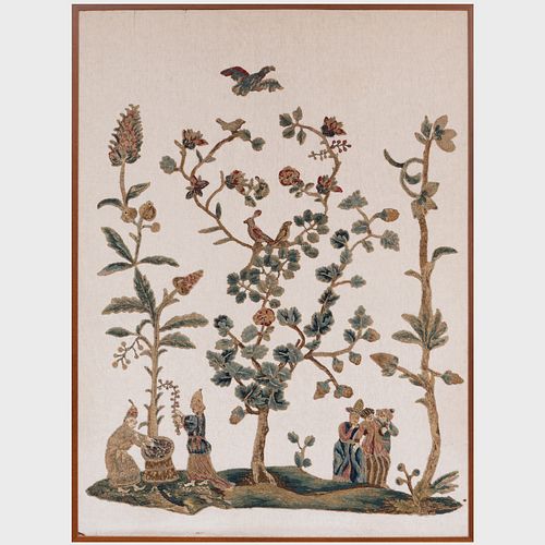 ENGLISH CREWELWORK PANELDepicting 3bbe13