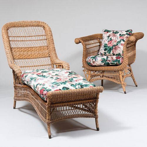 WICKER AND PRINTED FLORAL LINEN