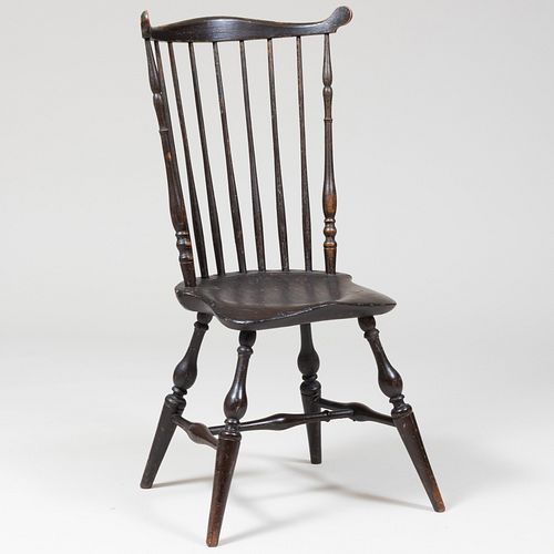 BLACK PAINTED WINDSOR CHAIR, NEW