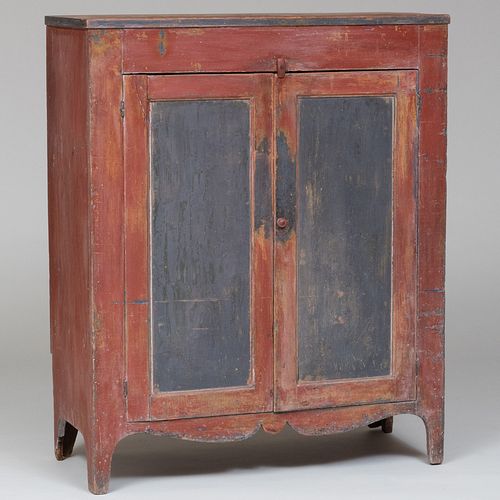 AMERICAN TWO-TONED PAINTED CUPBOARD4