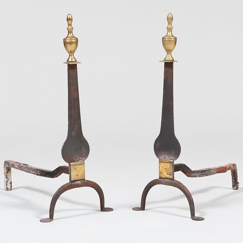 PAIR OF FEDERAL BRASS AND WROUGHT IRON 3bbe61