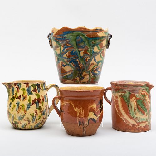 GROUP OF FOUR EARTHENWARE VESSELSComprising:

A