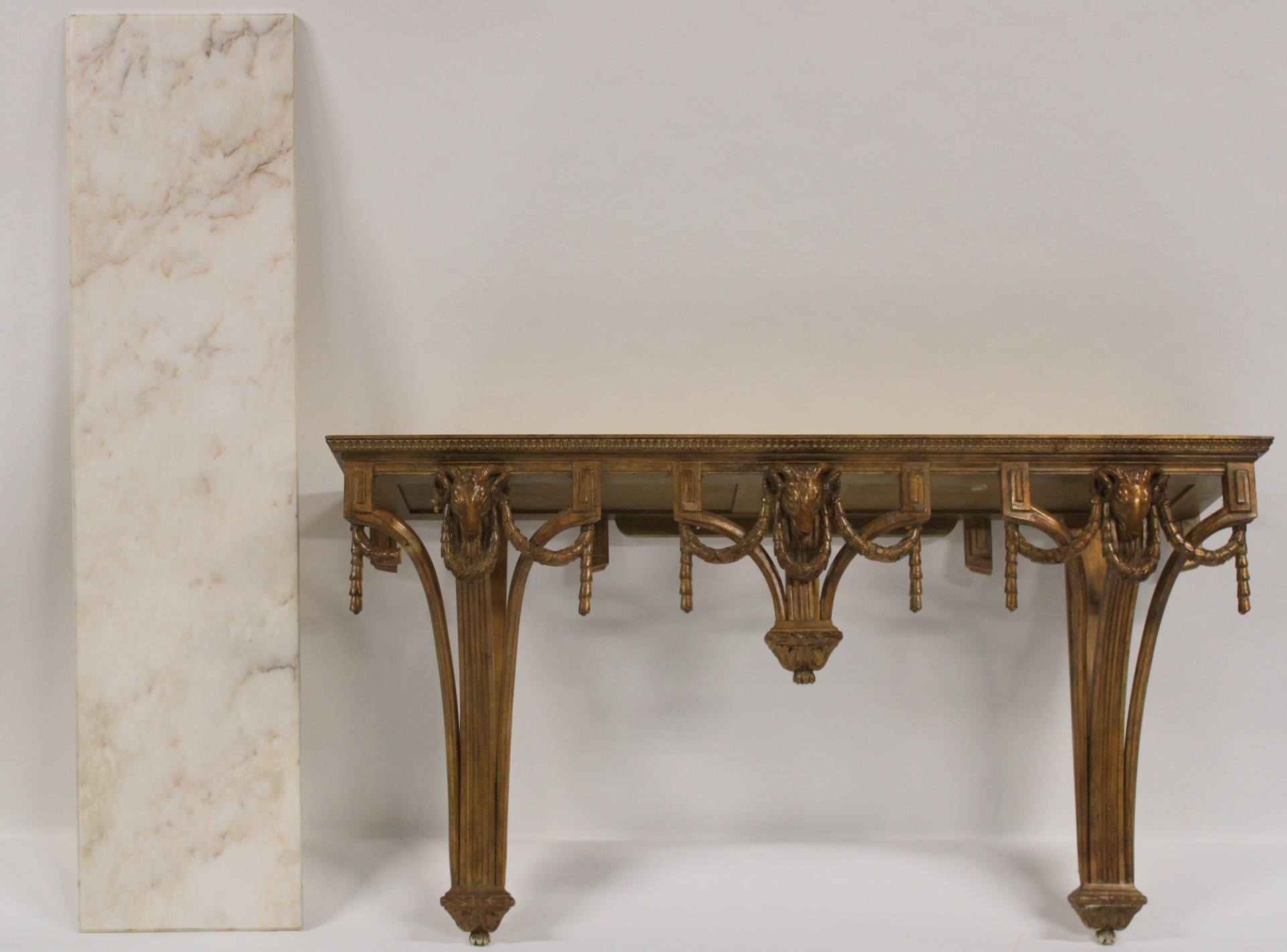 CARVED AND GILT DECORATED MARBLETOP