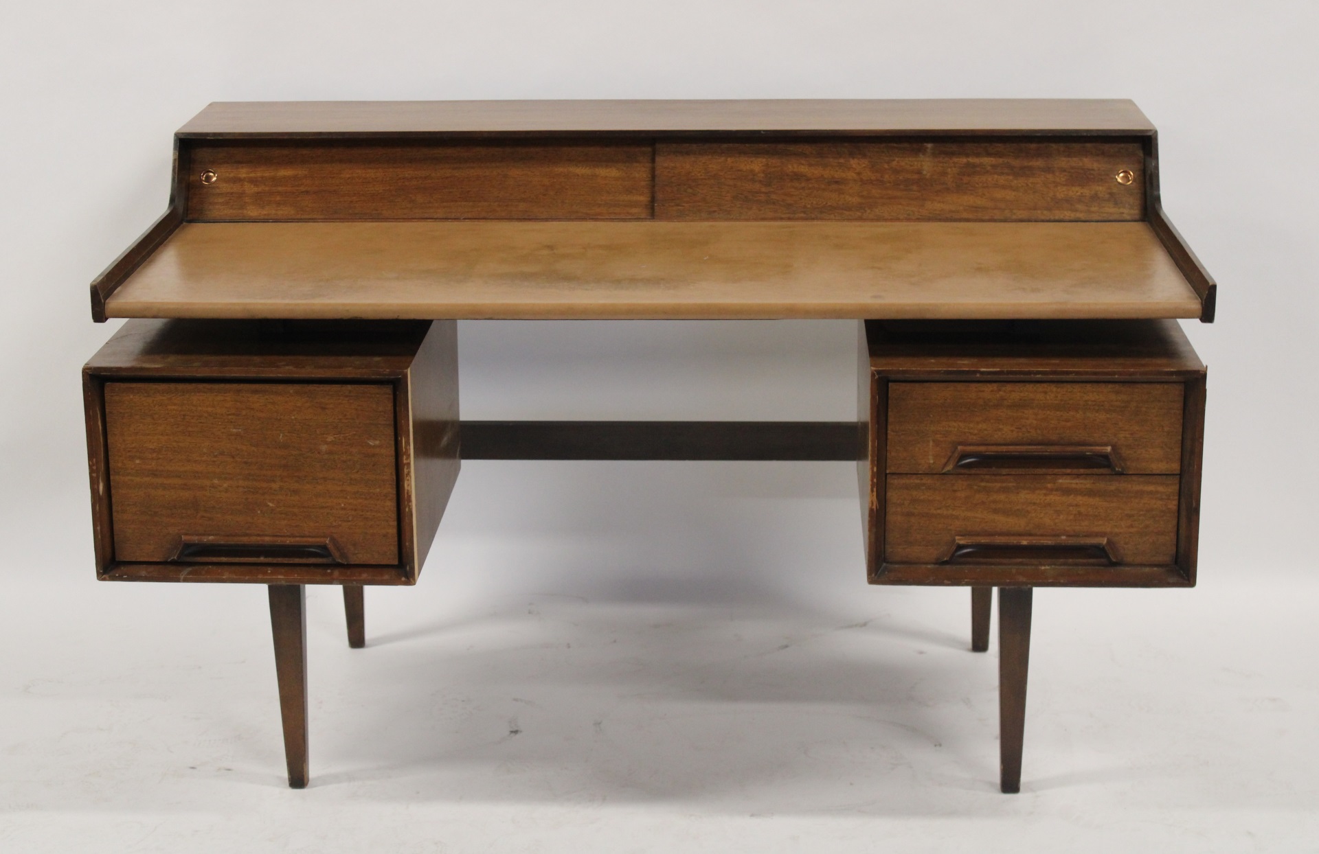 MIDCENTURY FLOATING DESK WITH LEATHER 3bbf52