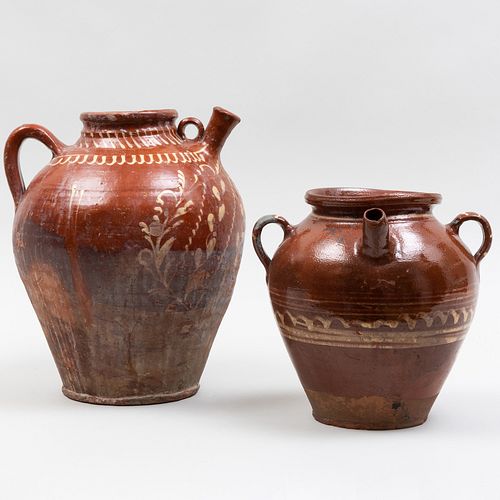 TWO SLIP DECORATED EARTHENWARE 3bbf6b