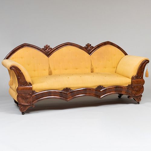 GOTHIC REVIVAL CARVED MAHOGANY