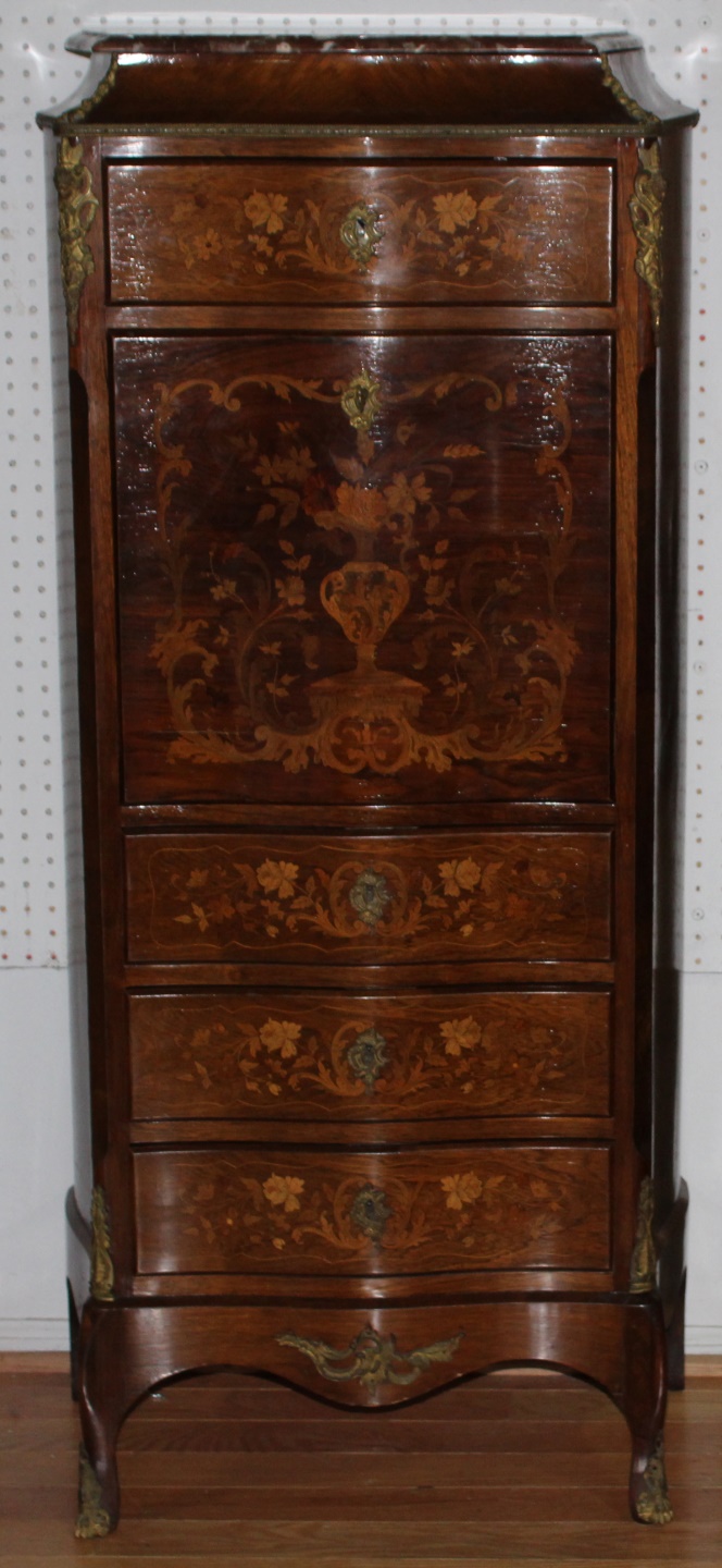 19TH CENTURY BRONZE MOUNTED MARQUETRY 3bbfba