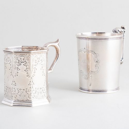 GORHAM COIN SILVER MUG AND A WOOD 3bbfd7