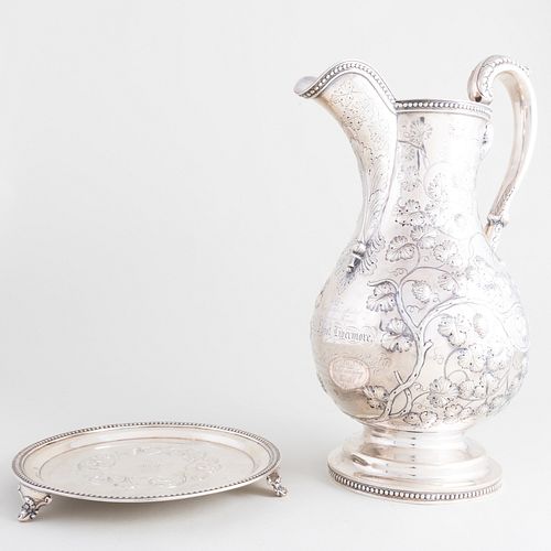 JONES BALL & POOR COIN SILVER PITCHER