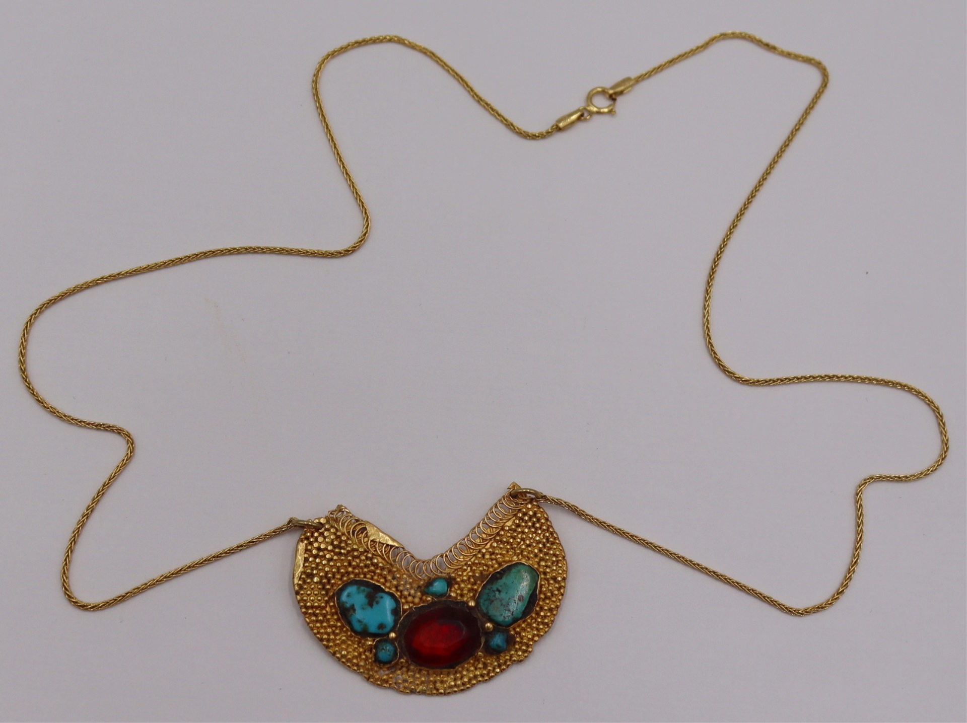 JEWELRY 18KT GOLD TURQUOISE AND 3bc04b