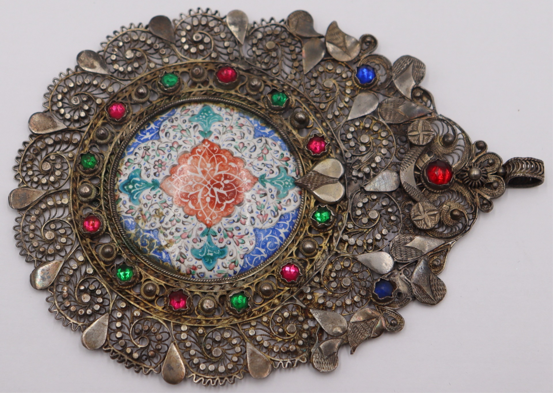 JEWELRY. PERSIAN SILVER AND ENAMEL
