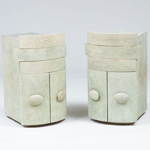 PAIR OF ART DECO STYLE PALE GREEN