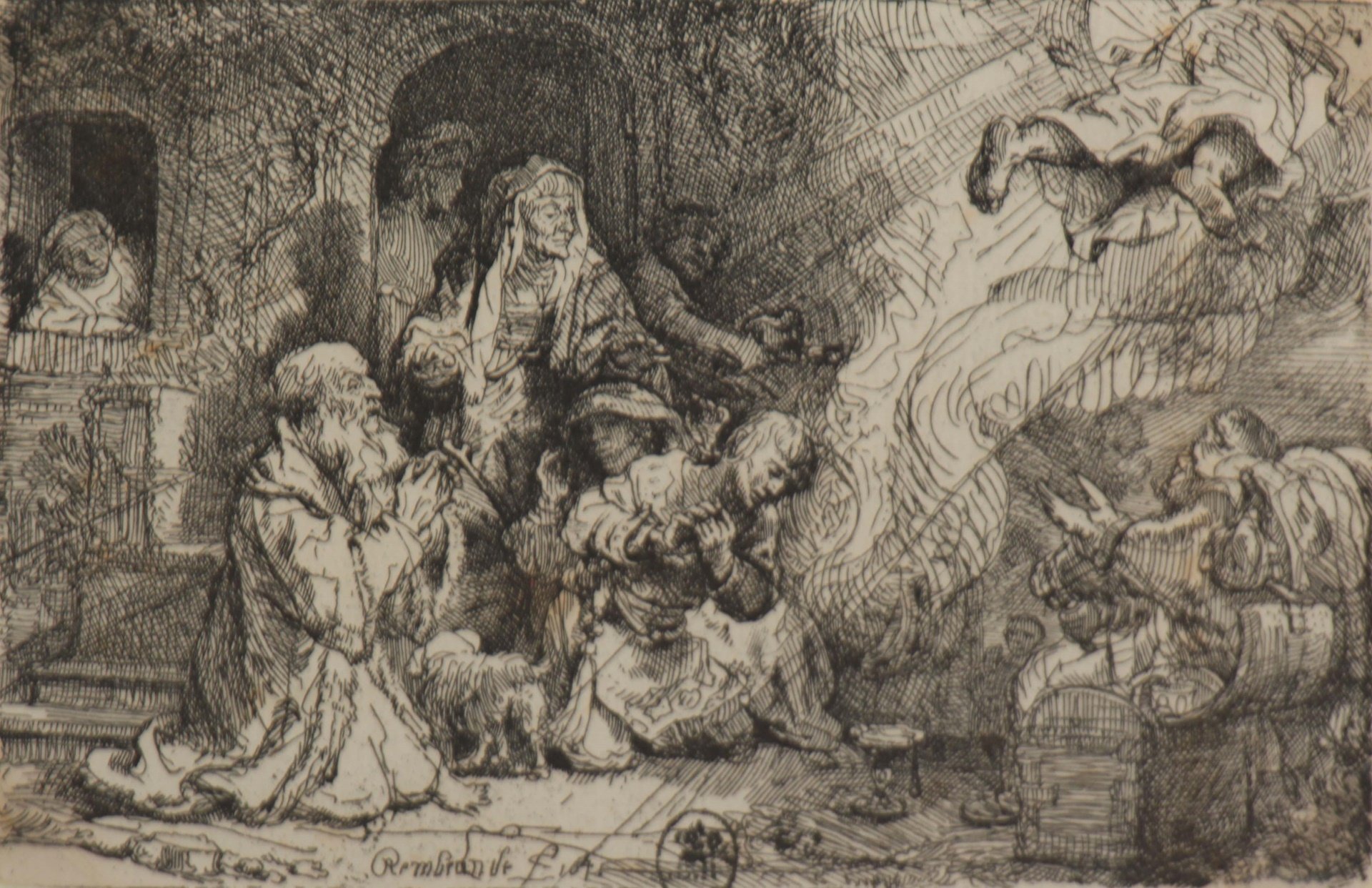 REMBRANDT (AFTER). Etching. The Angel