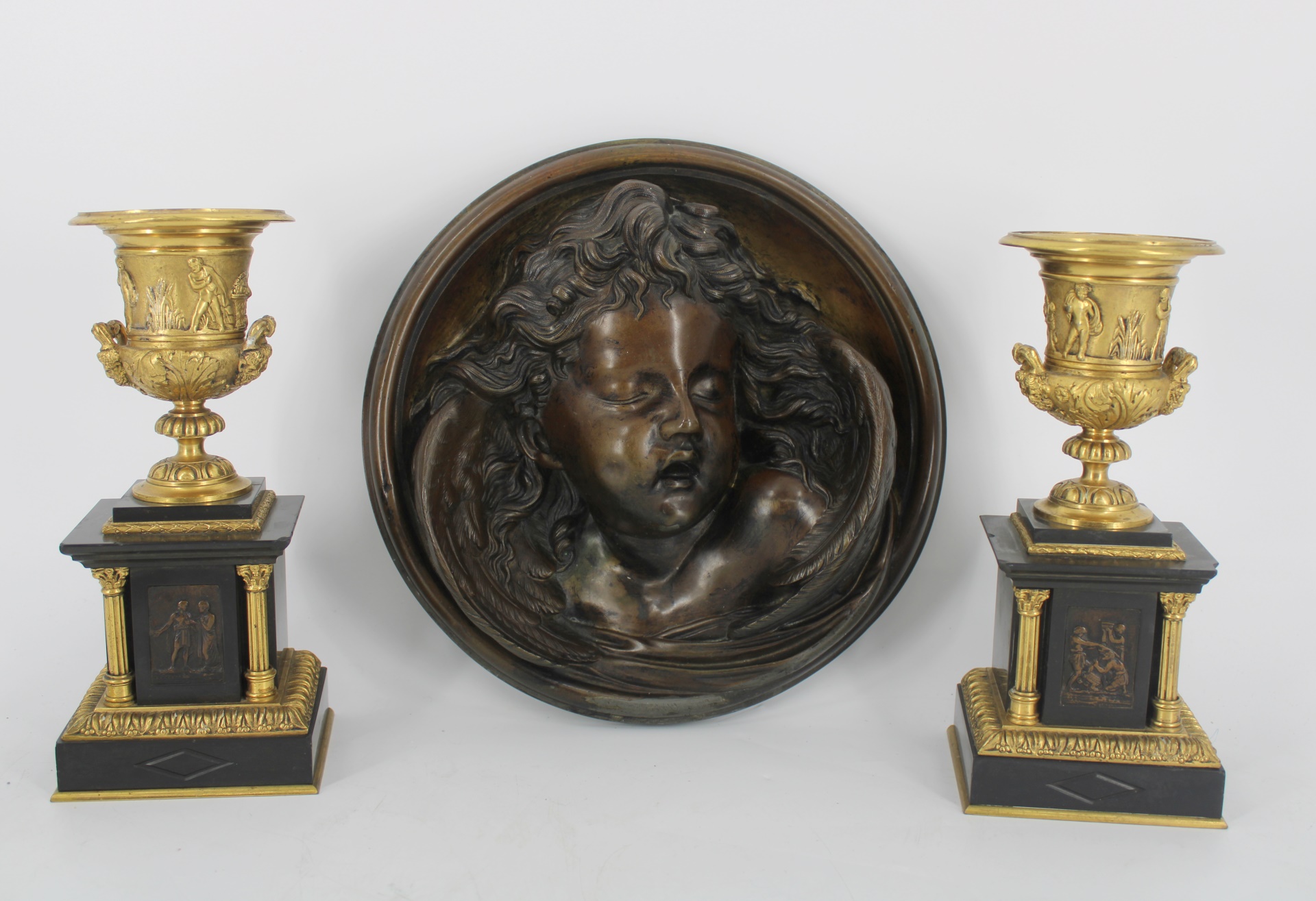 ANTIQUE BRONZE RELIEF TOGETHER WITH