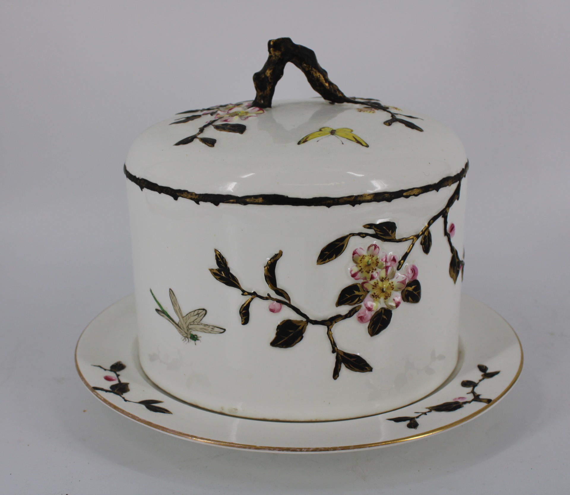 ENGLISH PORCELAIN LIDDED CHEESE