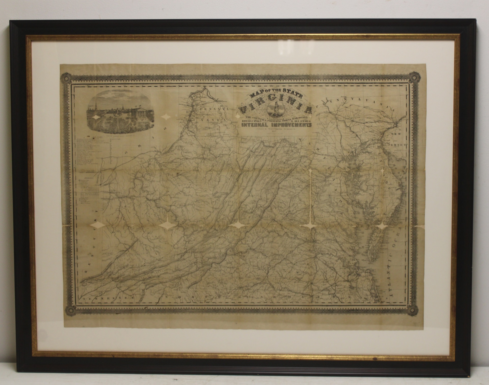 VIRGINIA MAP 1862 CONFEDERATE WEST