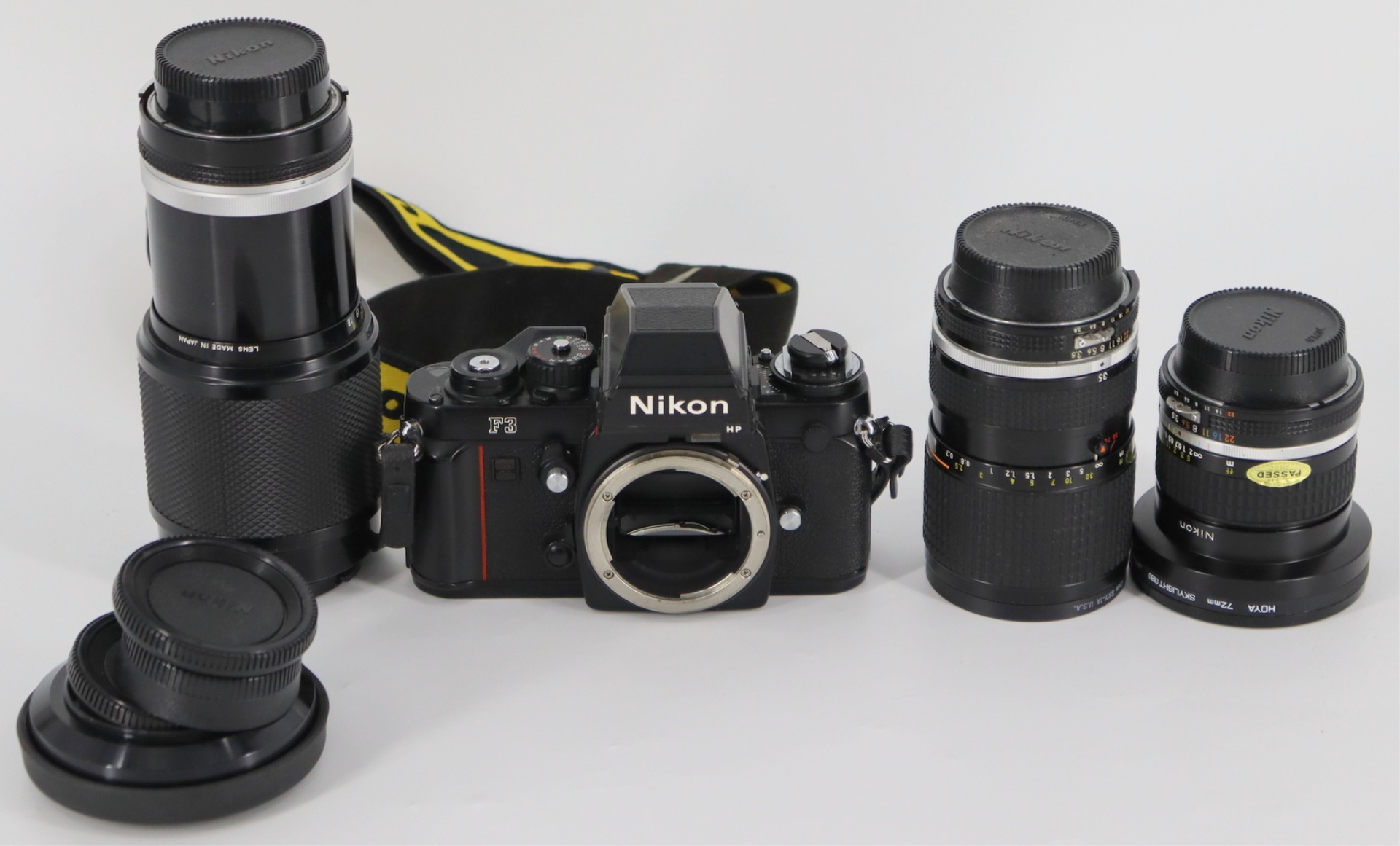 NIKON F3 CAMERA AND LENS GROUPING.