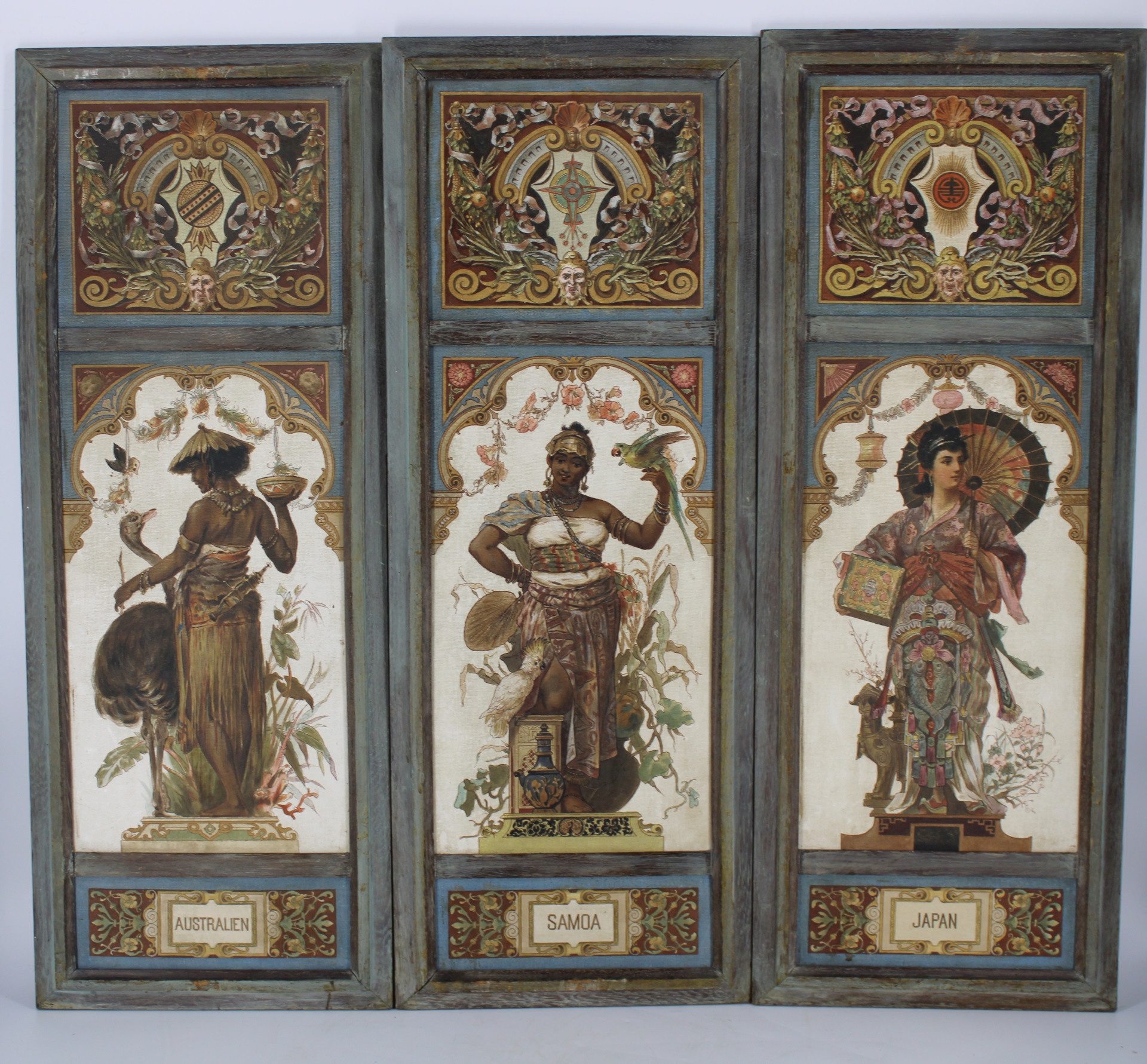 FRAMED TRIPTYCH MINTON QUALITY 3bc21c